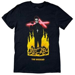 NWOT The Weeknd XO Official Anarchy Starboy Fire Graphic T-Shirt Black Mens S